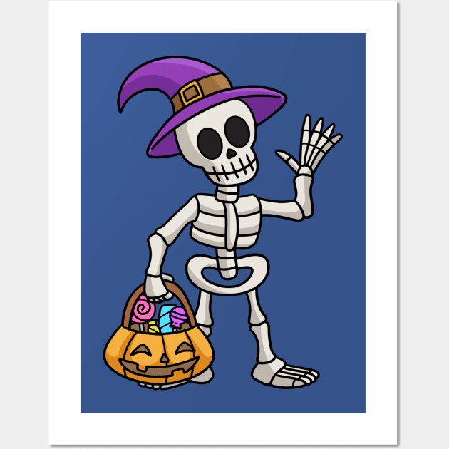 Halloween skull with treats Wall Art by TheDesigNook